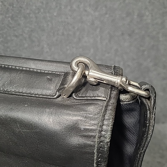 Vtg‎ COACH Black Leather/ Nylon Men's Briefcase Messenger Bag - Picture 6 of 14